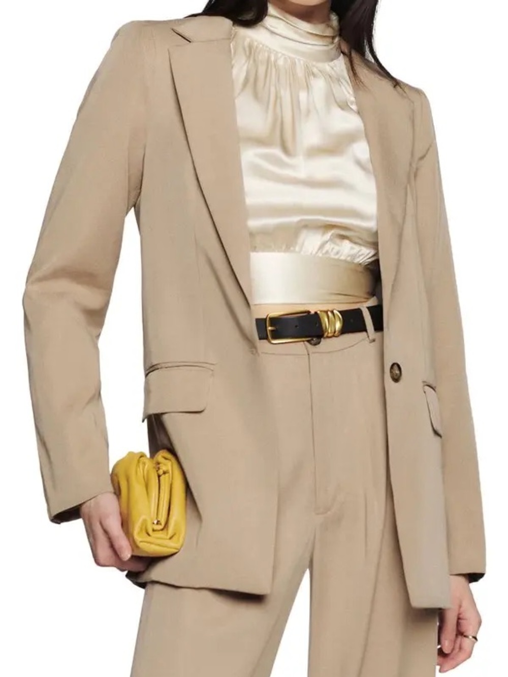 Reformation Major Blazer (Tan Single-Breasted Long Blazer) - Picture 3 of 3